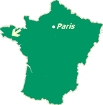Map of France with location arrowed